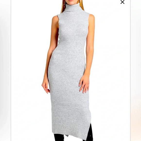TOP SHOP | Midi dress | Grey Sleeveless Sweater | Size 12 | NWT - Picture 1 of 9